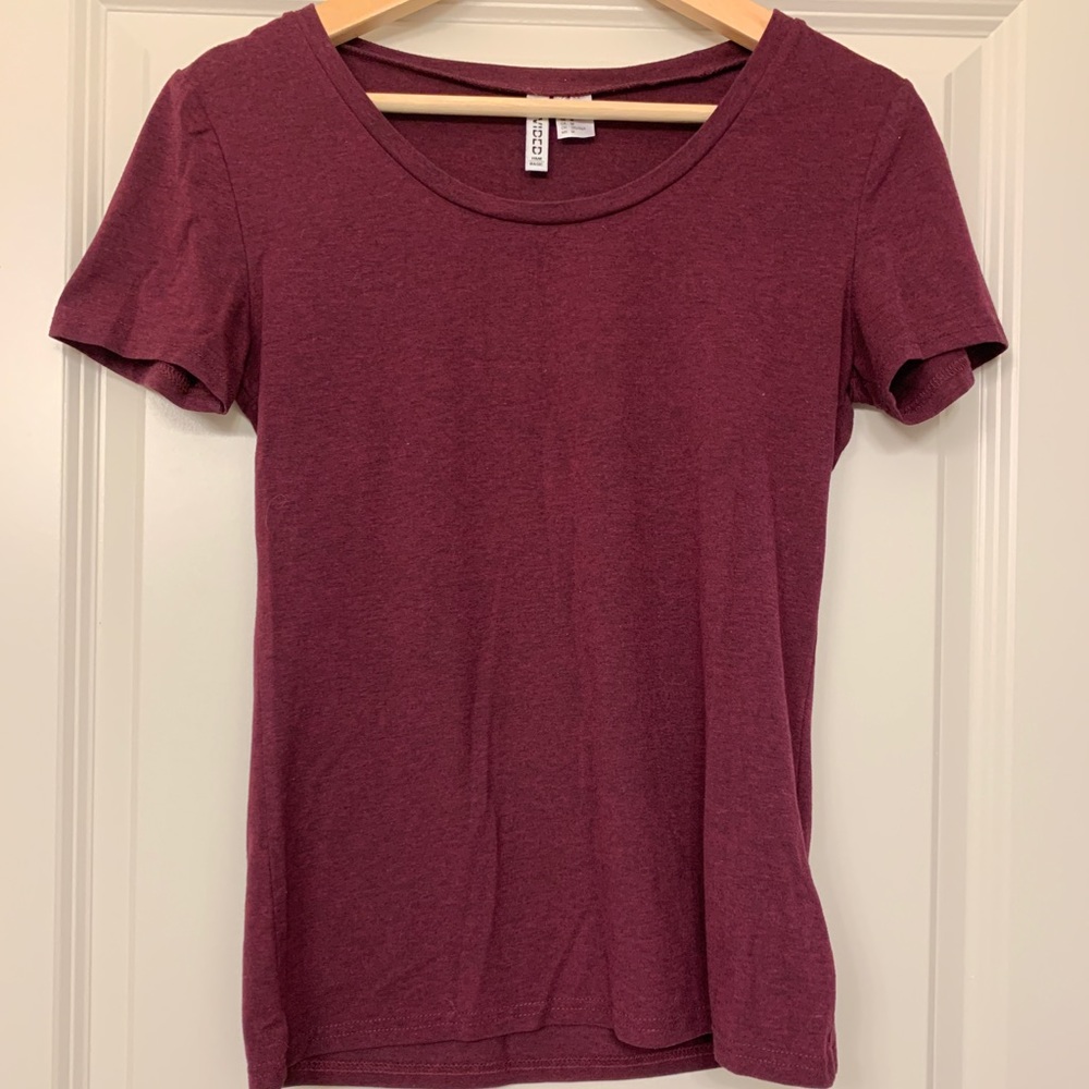 H&M Red Round-Neck T-shirt